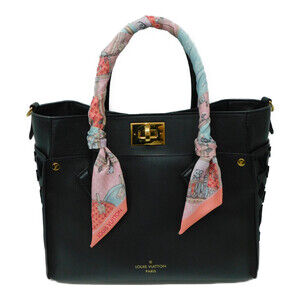 Louis Vuitton On My Side handbag hand scarf calf leather Noir Black